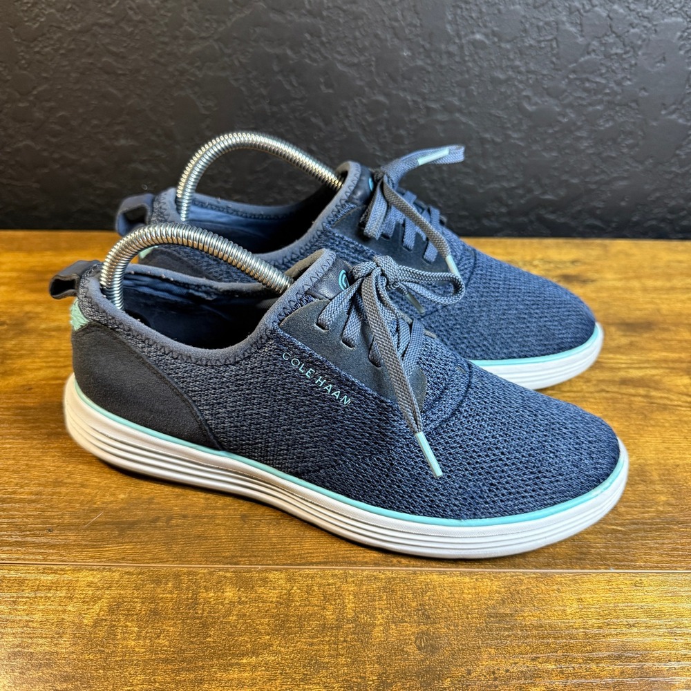 Cole‎ Haan Grand Sport Journey W17637 Navy Knit Textile Fashion Sneakers W 8.5B